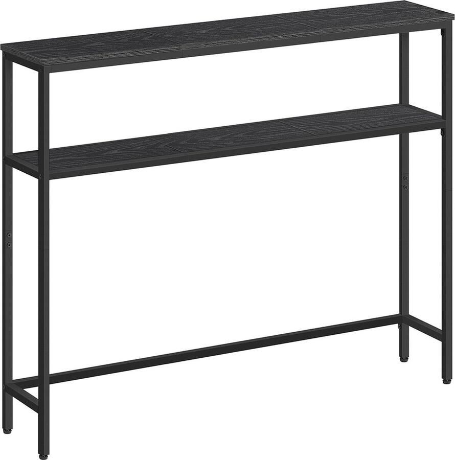 Rootz Living Rootz Consoletafel Dressoir Ingangstafel Spaanplaat en staal 20 cm x 100 cm x 80 cm Antracietgrijs en inktzwart