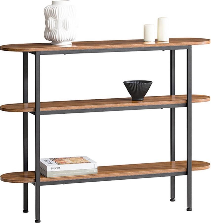 Rootz Living Rootz Consoletafel Haltafel Dressoir Bijzettafel Stevig en ruim Verstelbare poten Muurveilig kantelslot PB(E1) en metaal 110 cm x 86 cm x 25 cm