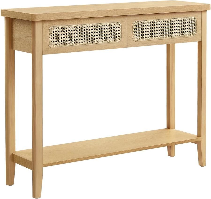 Rootz Living Rootz Consoletafel Ingangstafel Haltafel MDF Spaanplaat PVC Kunststof 30cm x 80cm x 100cm Eiken Beige 16 6 kg 100 kg capaciteit - Foto 2