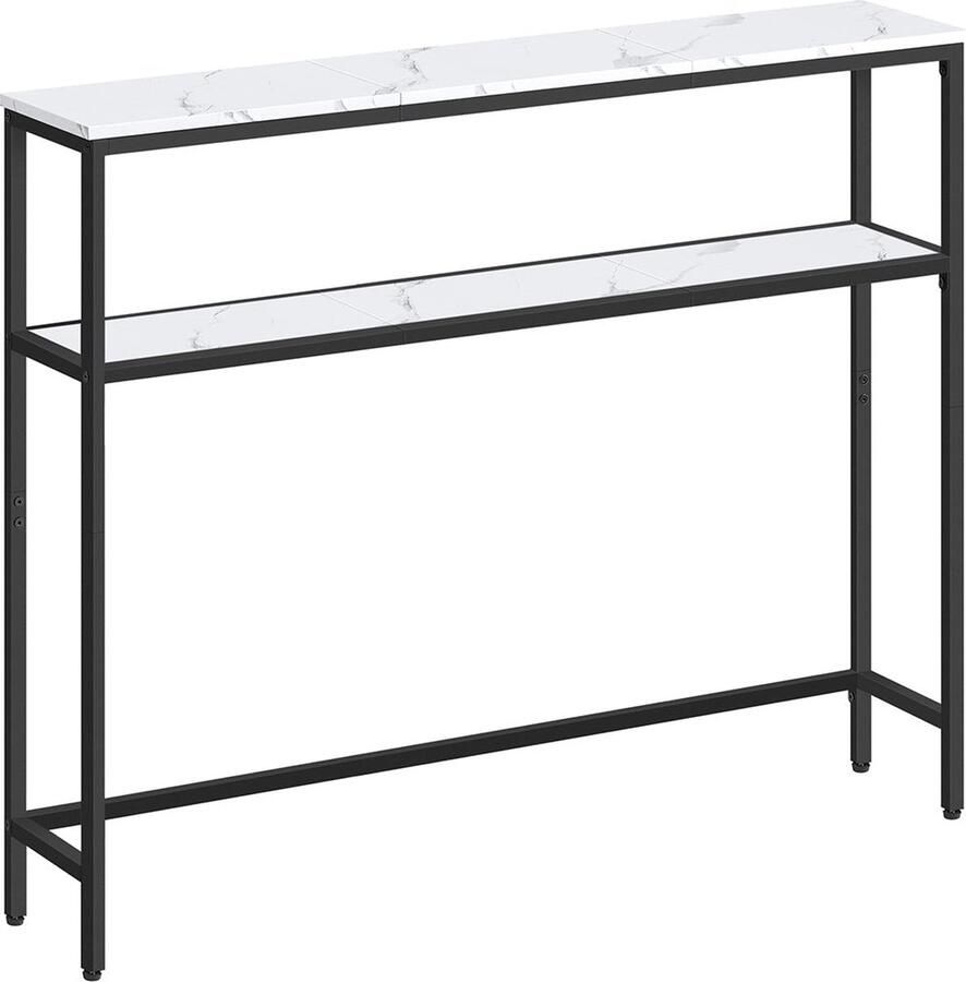 Rootz Living Rootz Consoletafel Ingangstafel Stalen frame van spaanplaat 20 cm x 100 cm x 80 cm Antracietgrijs-inktzwart Rustiek design