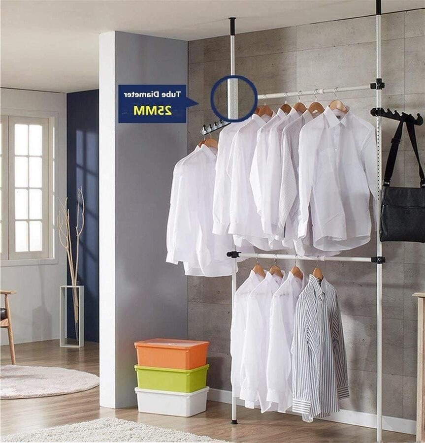 Content in HTML Telescopische Kledingkastorganizer Hangende Rail Kledingrek Huishoudelijke Accessoires Slaapkamer 60 kg Belasting per Rail