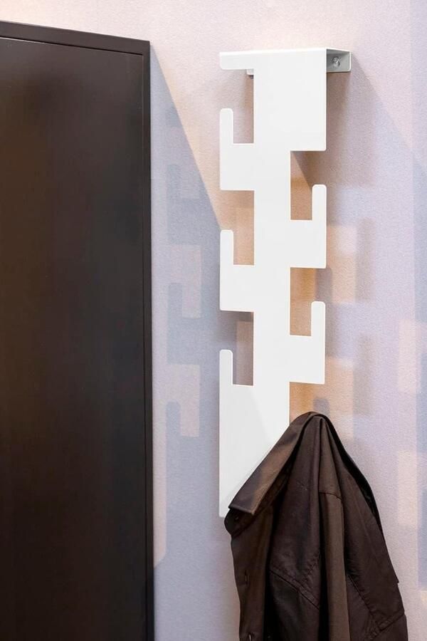 Content in HTML Wandkapstok metaal wit B 15 x D 8 x H 60 cm van HAKU Möbel kapstok hangend met plank