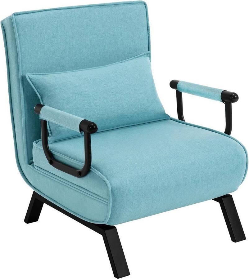 Rootz Living Rootz Converteerbare bedstoel 3-in-1 zitbank Klapstoel Verstelbare rugleuning Hoge veerkrachtig schuim Compact ontwerp 65 cm x 78 cm x 75 cm