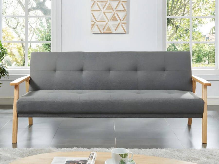 Converteerbare driezitsbank van stof LALY Grijs L 189 cm x H 82 cm x D 81 cm