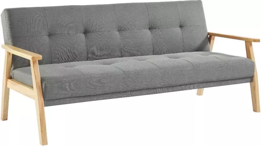 Converteerbare driezitsbank van stof LALY Grijs L 189 cm x H 82 cm x D 81 cm - Foto 2