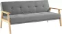 Converteerbare driezitsbank van stof LALY Grijs L 189 cm x H 82 cm x D 81 cm - Thumbnail 2