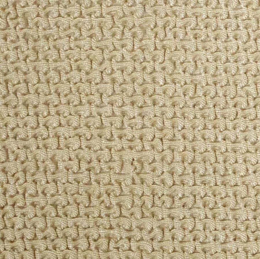 Cora Bi-Elastische Vleugelstoel Stoelhoes Beige Polyester-Katoen 36 x 27 x 9 cm