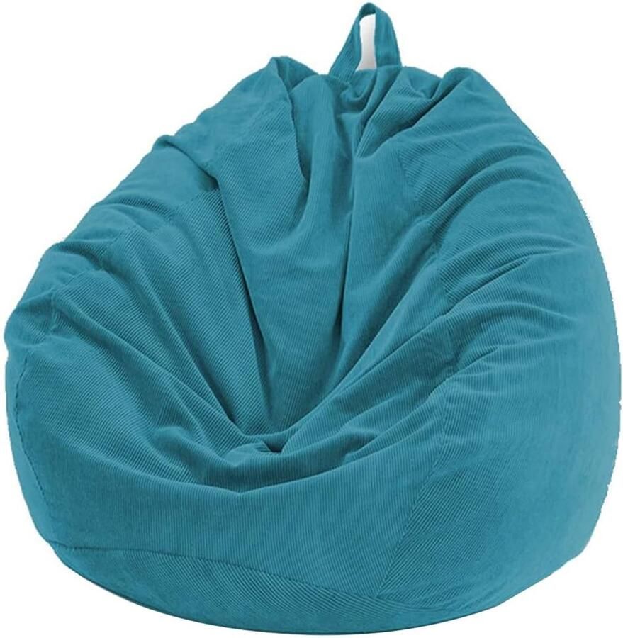 Corduroy Bean Bag Zonder Vulling Speel Bean Bags voor Volwassenen en Kinderen Comfortabel voor Binnen en Buiten Grote Bean Bag Stalen Blauw 100 x 120 cm (geen vulling)