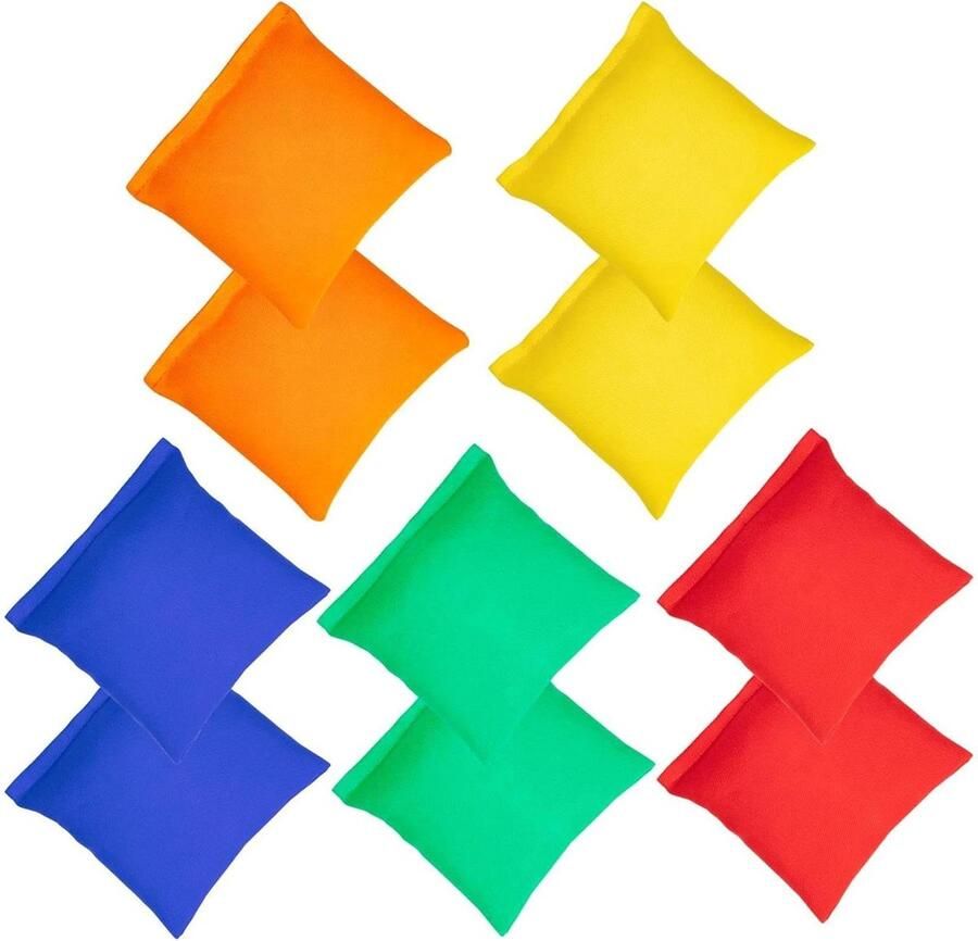 10 x 10 cm Cornhole Bags Bean Bag Throwing Play Set for Kids Fun Sports Games Party Games Throwing Bags Colourful Bean Bags Outdoor Game for Boys and Girls