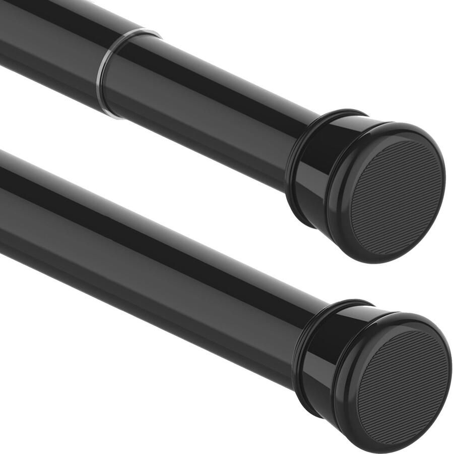 Douchegordijnstang 1 stuk zonder boren telescoopstang kledingstang gordijnroede klembaar voor kasten ramen kledingkast 90-160 cm zwart (diameter 25 mm) - Foto 2