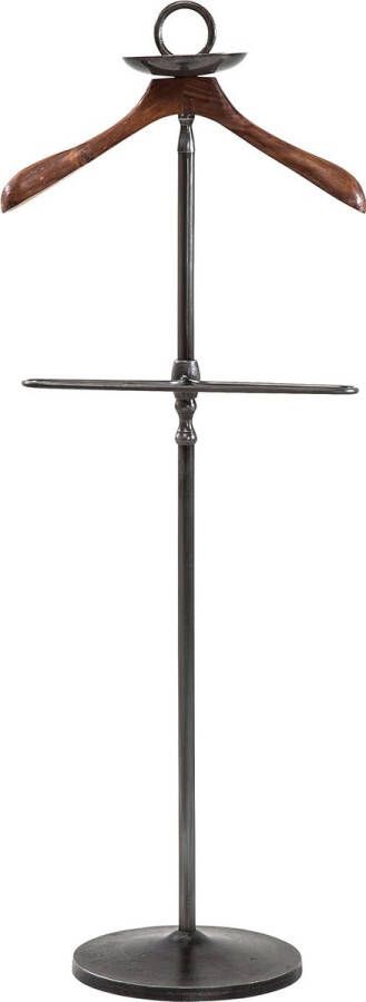Cosmopolitan dressboy voor heren zwart garderobe stalen frame mangohout 124 x 49 x 29 cm (h x b x d)