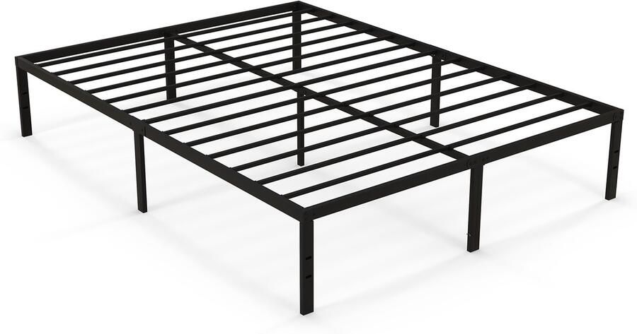 COSTWAY Bed 160 x 200 cm bedframe van metaal bedframe metalen bed tweepersoonsbed platformbedframe hoogte 36 cm opbergruimte onder het bed eenvoudige montage