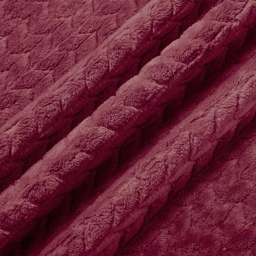 Cosy Fleece Deken Extra Zachte Flanellen Deken 150 x 200 cm Oeko-TEX Gecertificeerd Zacht en Lichtgewicht Pluche Voor Bed Bank Reizen Kamperen Bordeaux
