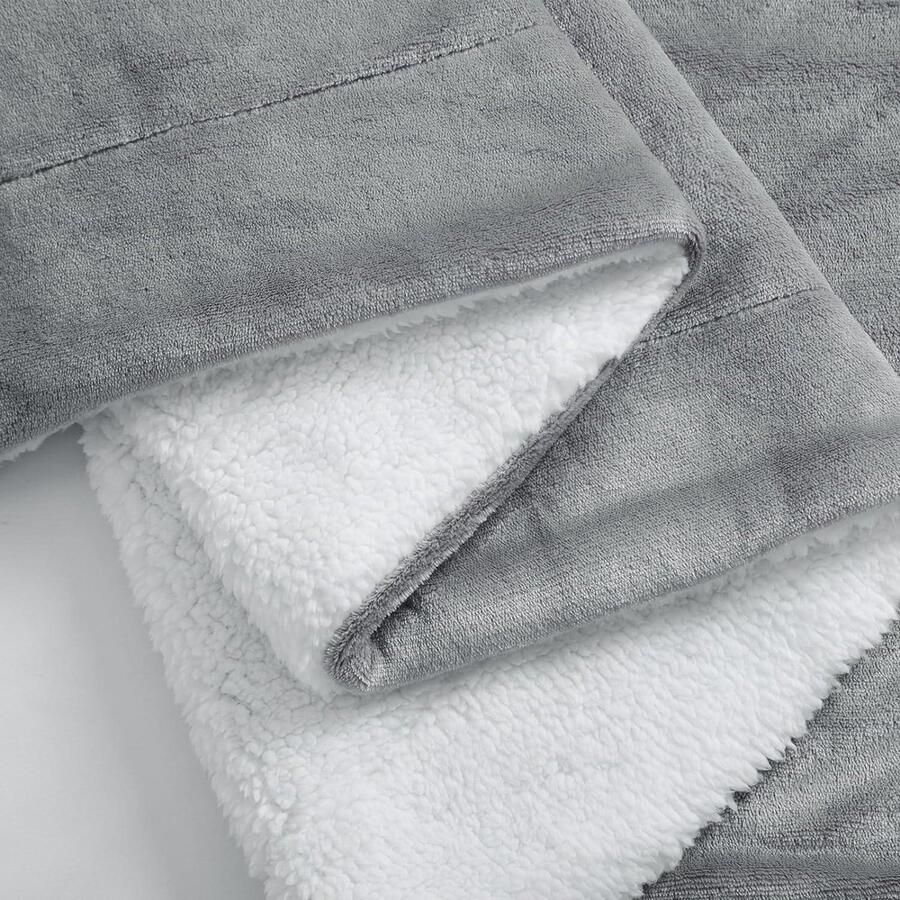 Cosy Fleece Deken Grote Plaids Sherpa Fleece Deken Dikke Warme Zachte Grijze Deken voor Bed 220 x 240 cm Pluizige Effen Microvezel Queensize Deken voor Banken Bank Grijs