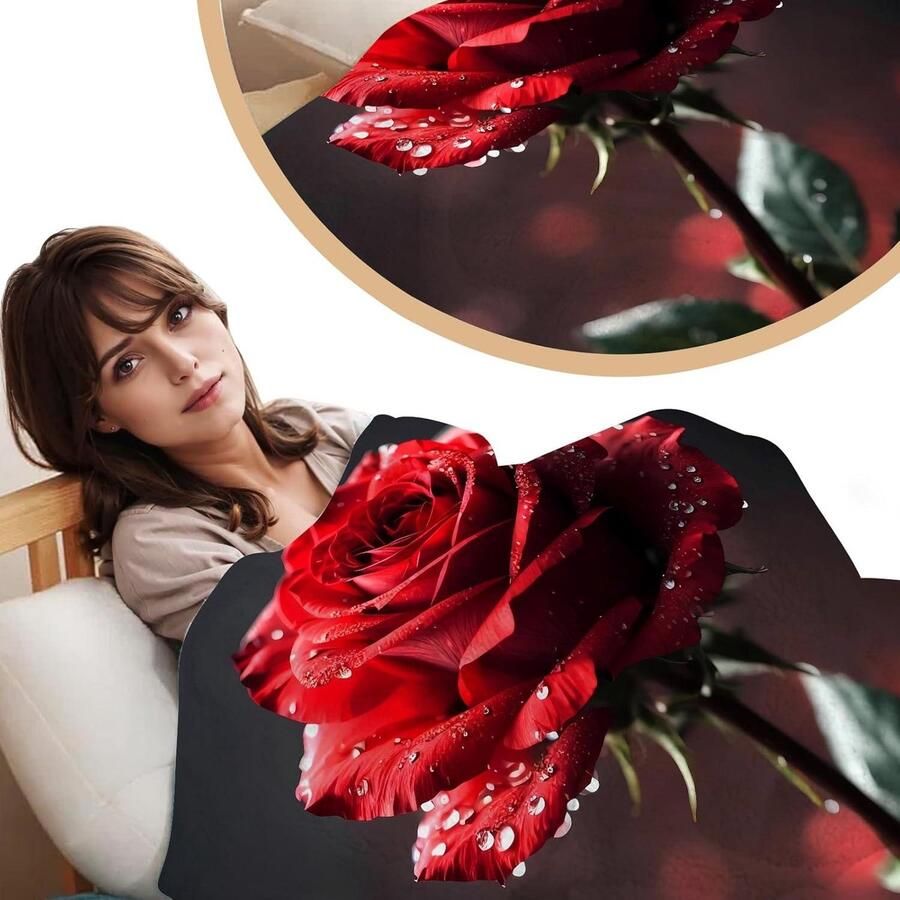 Cosy Fleece Deken Valentine's Day Knuffelige Flanel Roze Print 150 x 200 cm Voor Bank en Bed