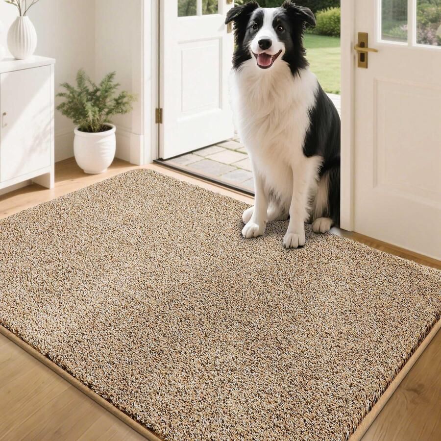 COSY HOMEER Binnendeurmat 80 x 120 cm zachte absorberende en vuilafstotende antislip deurmat lage vuilvangmat machinewasbaar voor achterdeur entree hal keuken beige