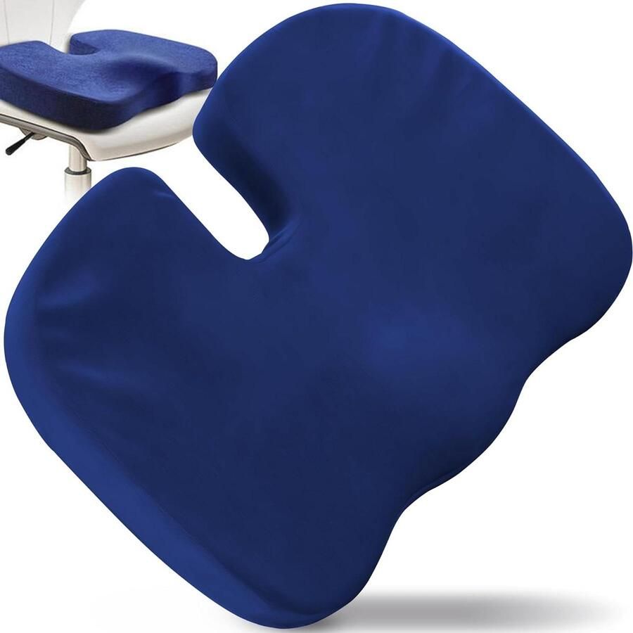 Ergonomic Memory Foam Seat Cushion for Office Chair Relieves Coccyx Promotes Blood Circulation Increases Sitting Comfort