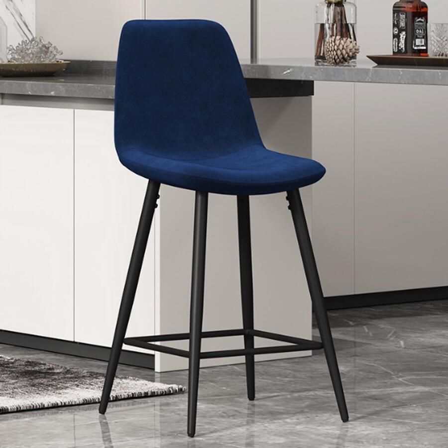 Counterstoel 'Boy' Fluweel Donkerblauw