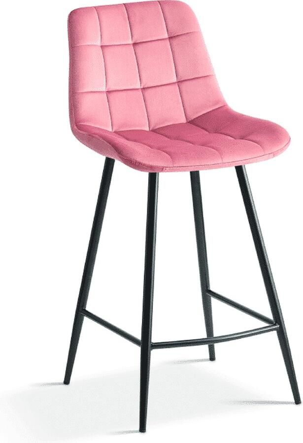 ZAZA Home COUNTERSTOEL 'JUTA' FLUWEEL ROZE