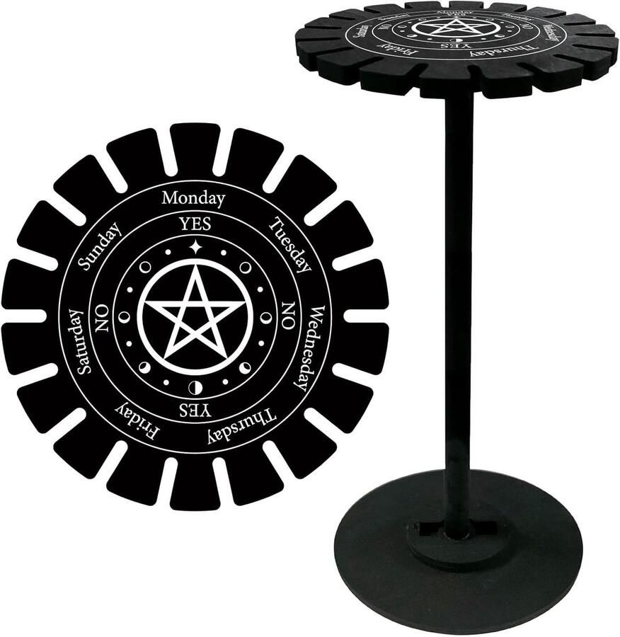 Craspire Star Tarot Crystal Hanging Rack Trailer Display Holder Stand Black Astrology Wood Wish Rod Divination Metaphysical Shelves Witch Things for Home Hanging