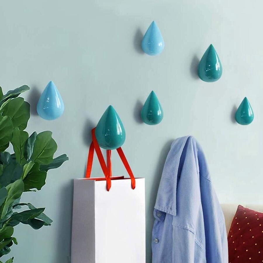 Creatieve Waterdruppel Kapstokhaken Wandmontage Set van 2 Modern Design