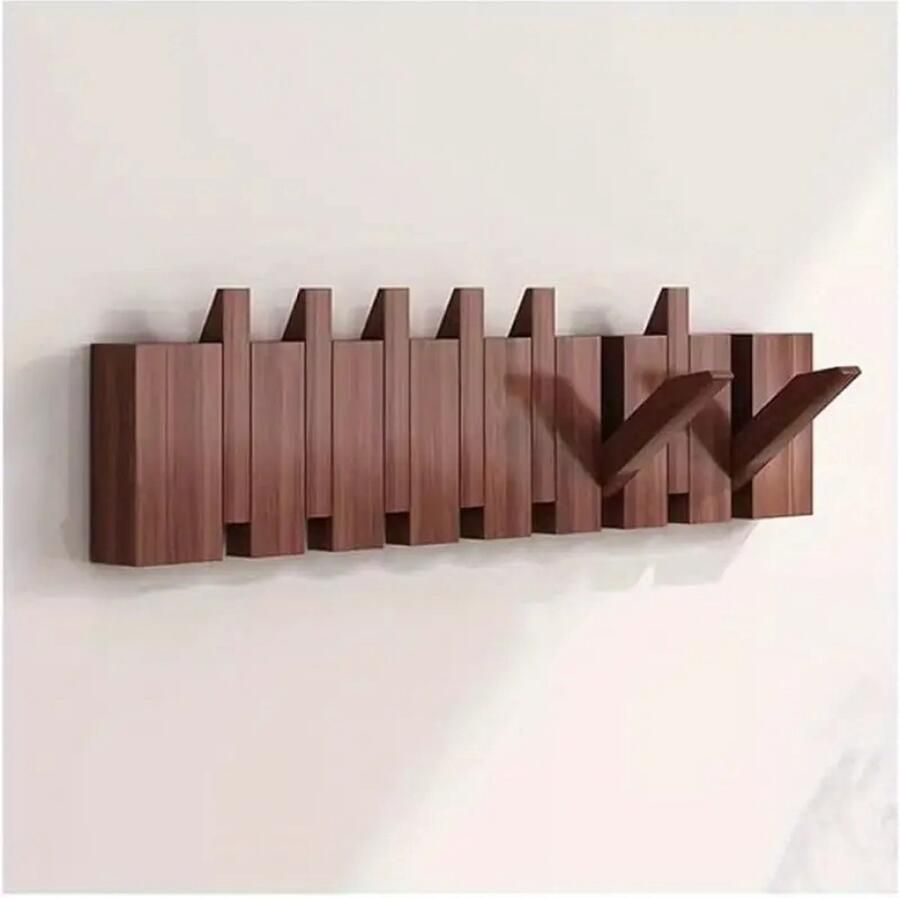 Creative Piano Key Wall-Mounted Coat Rack – Folding Solid Wood Hanger for Coats Hats & Accessories