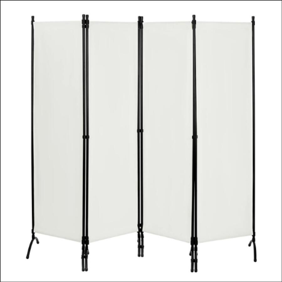 Creëer privacy en stijl met een elegante roomdivider – 4-panelen vouwscherm in crème