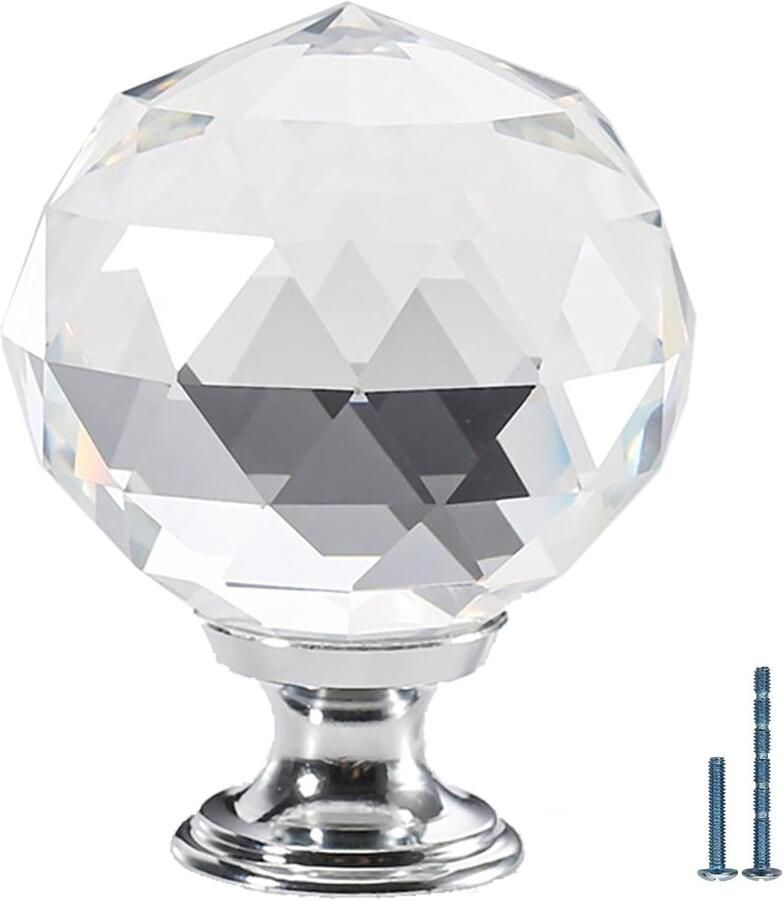 Cristallen Ladeknoppen Modern Design 12 stuks Helder