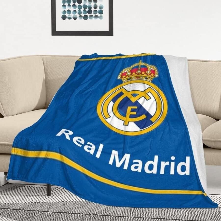 Cristiano Ronaldo Dekbedovertrek CR7 Voetbal Beddengoed Cristiano Ronaldo Slaapkamer Real Madrid Fleecedeken Bed Laken 127 x 152 cm
