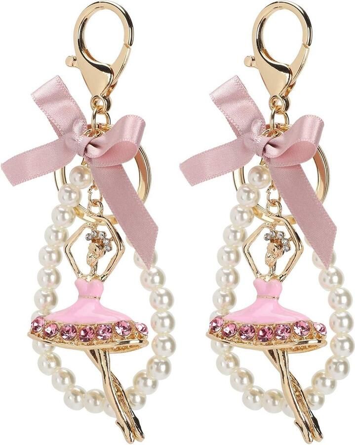 Crystal Ballerina Dancer Schlüsselring Ballett Mädchen Diamant besetzt Metall Schlüsselbund Anhänger