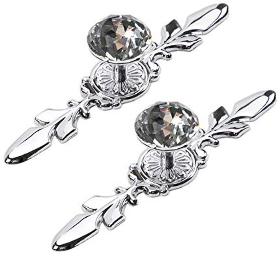 Crystal Ladeknoppen 2 Stuks Diamantvormige Kastknoppen voor Meubels