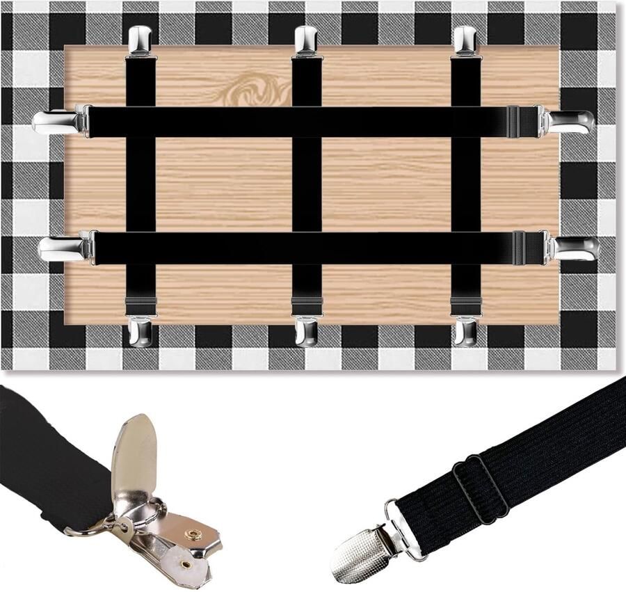 CUNGLIN Tafelkleedklemmen voor buitentafels (5 stuks) tafelkleedklem tafelkleedhouder elastische bedlakenbevestiging voor beddengoed bed (zwart)