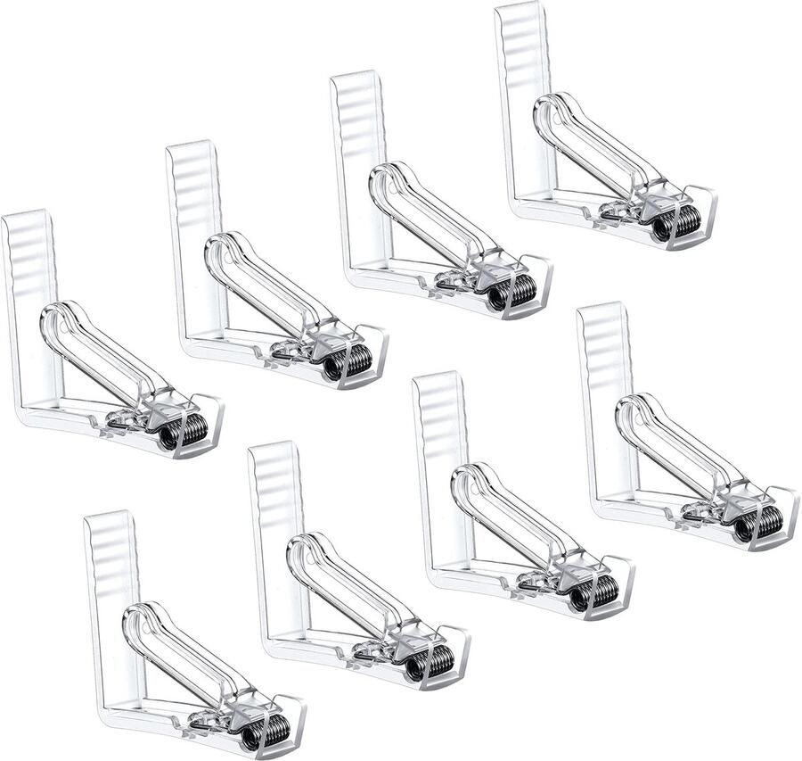 CZ Store Tafelkleedclips 8-pack doorzichtige eettafeldoekhouders doorzichtige verenrokclips Accessoires voor picknickuitstapjes tuinbuffetten buitenfeesten