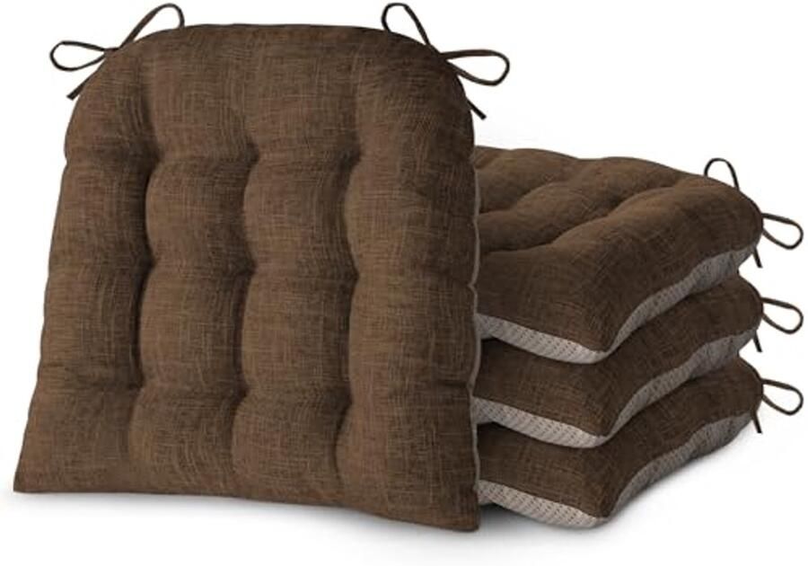 D-vormige Stoelkussens Set van 4 voor Eetkamerstoelen Duurzaam Antislip Dikke Comfortabele Kussens