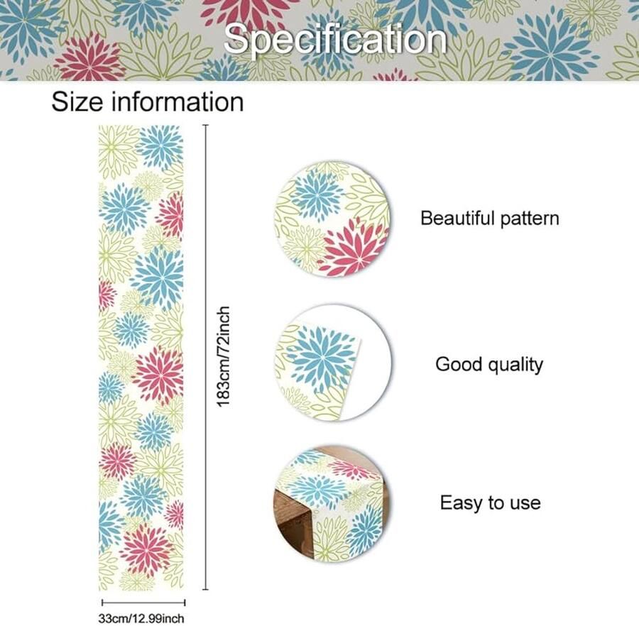 Dahlia Bloem Tafelloper Elegante Polyester Tafeldecoratie 1 stuk