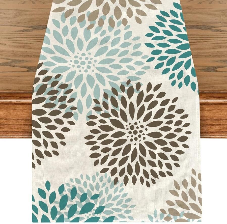 Dahlia tafelloper Boheemse sfeer 1 stuk 100% polyester 40 x 140 cm