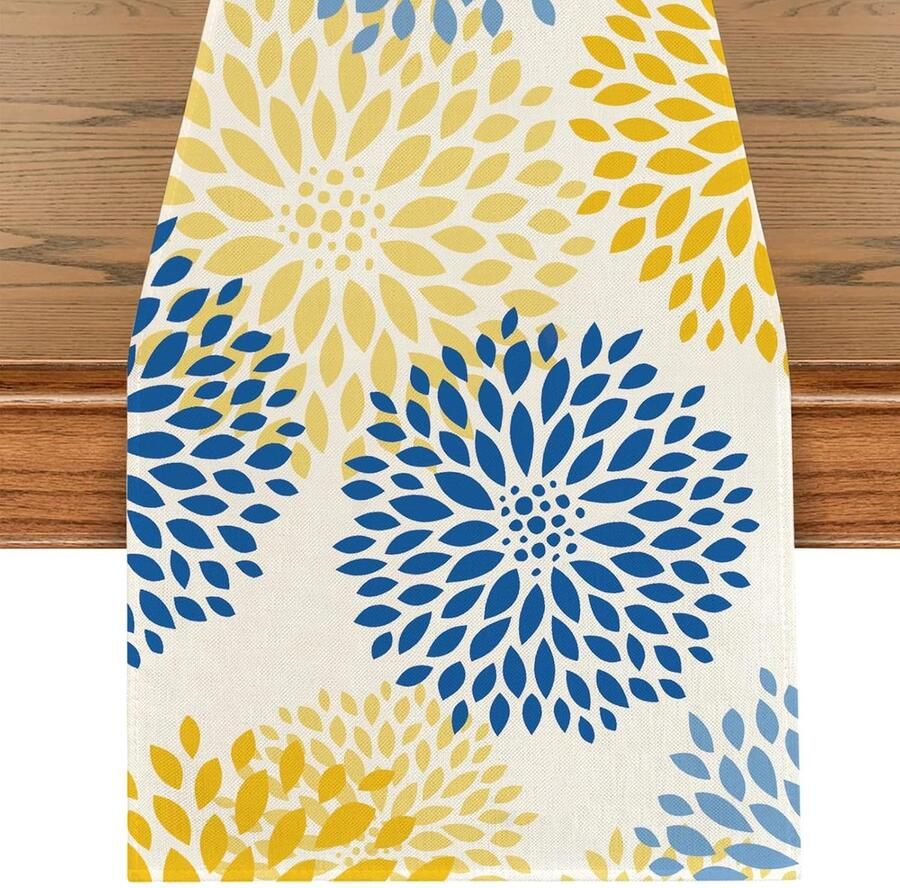 Dahlia tafelloper Boheemse sfeer 1 stuk 100% polyester 40 x 180 cm