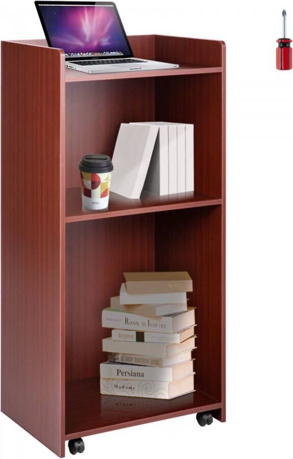 Dakta Lessenaar Sta Bureau Mobiel Bureau 60x40x120cm met 4 Wielen Plank MDF Hout - Foto 2