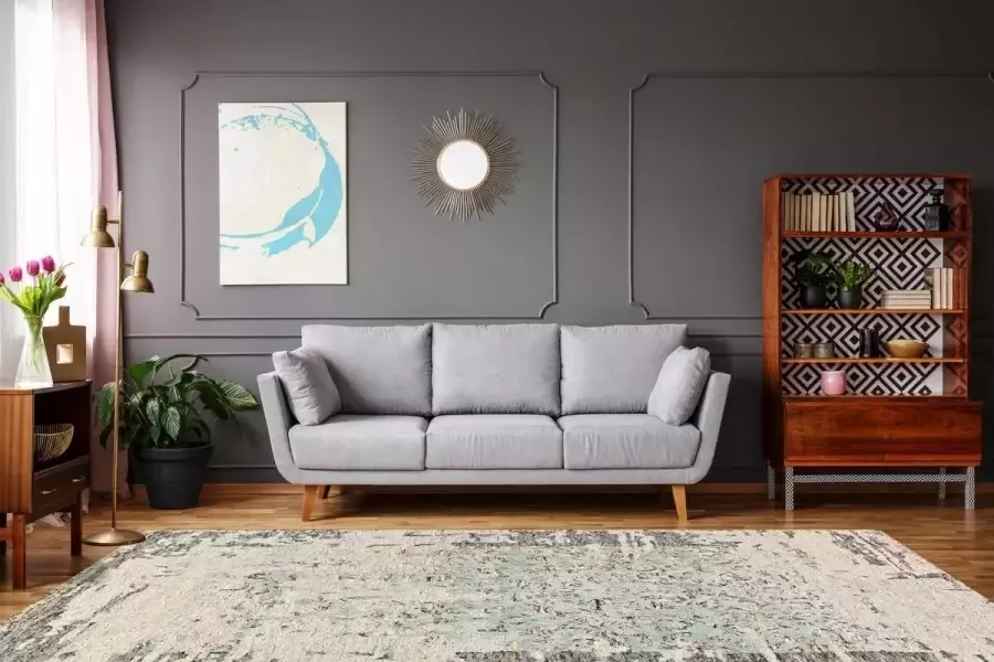 Damast Vloerkleed Grijs 170cm x 240cm