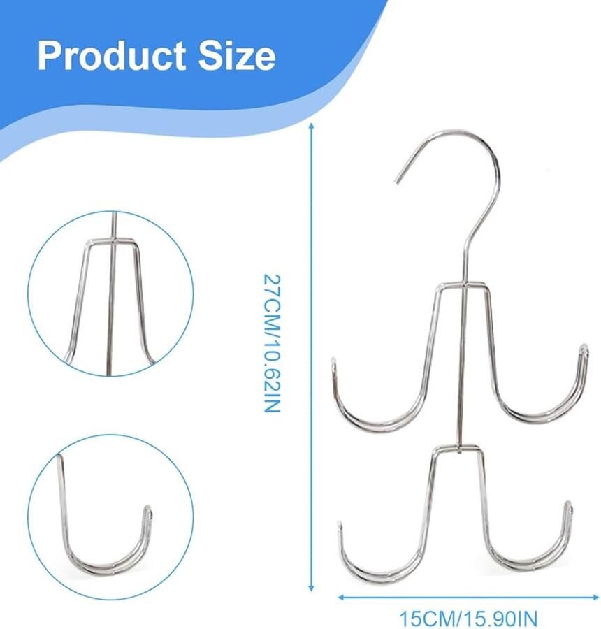 Dasspelhouder voor kledingkast draaibaar 1 stuk zilver kunststof