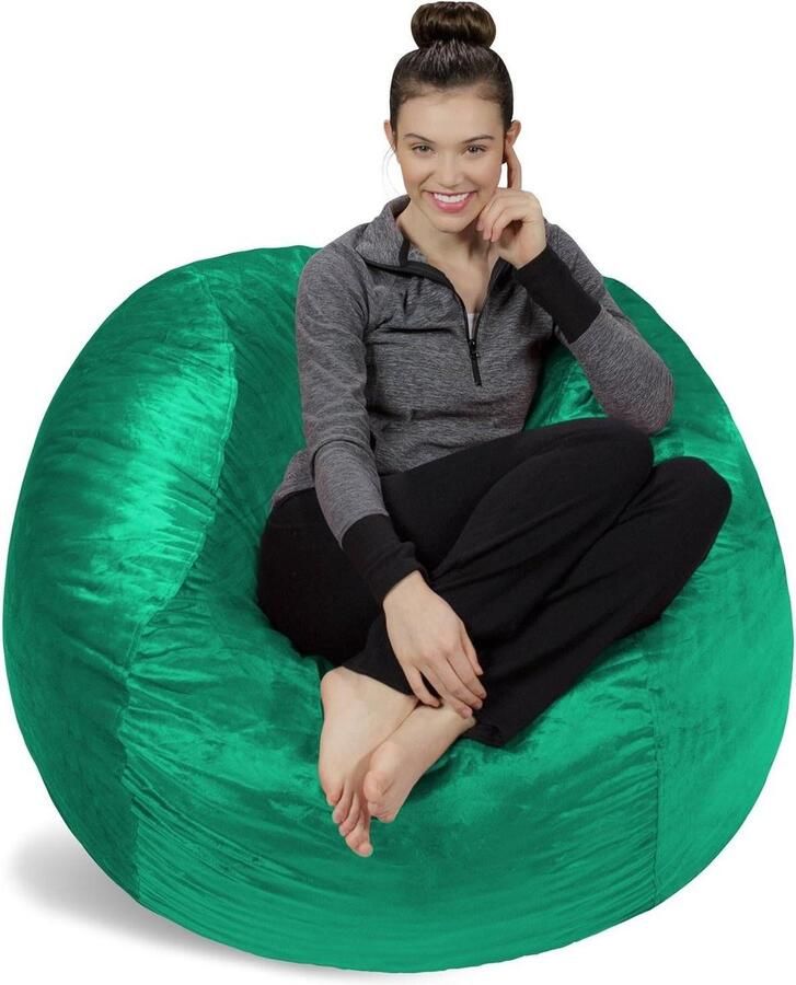 De nieuwe comfortervaring XL zitzak met traagschuimvulling Aquamarijn velours bekleding ideaal voor woonkamer of kinderkamer