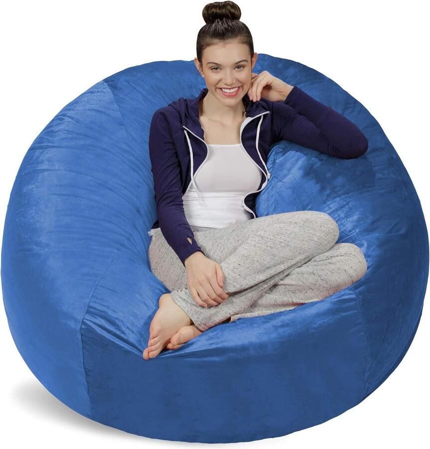 De nieuwe comfortervaring zitzak met traagschuimvulling relaxen woonkamer slaapkamer koningsblauw