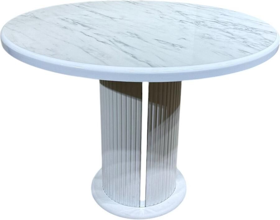 De Sfeer Keukentafel Eetkamertafel EetTafels Ronde Marmo 100X100 cm 4 tot 6 personen Eettafel MDF