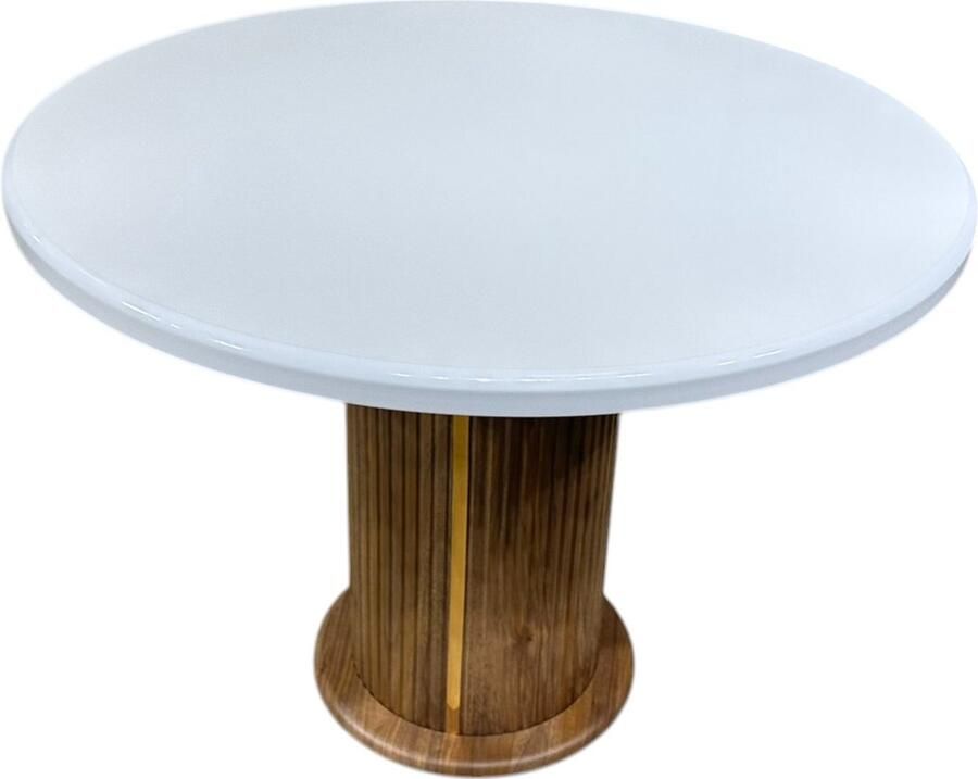 De Sfeer Keukentafel Eetkamertafel EetTafels Ronde tafel Sneeuwwitte 100X100 cm 4 tot 6 personen Eettafel MDF