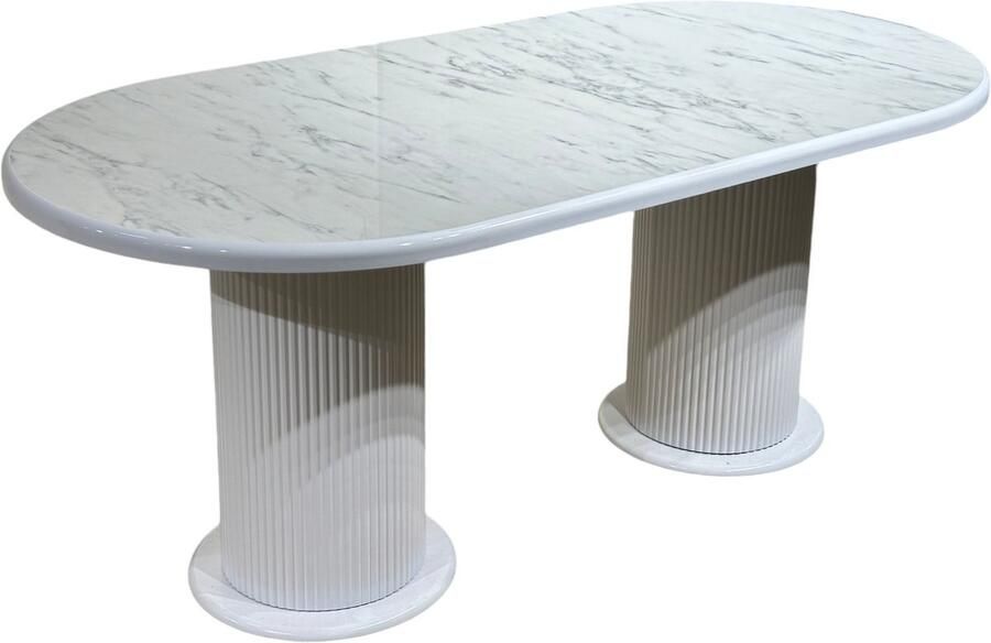 De Sfeer Ovaal MarmoLuna Eettafel Keukentafel Eetkamertafel EetTafels Ovaal 90X180 cm 4 tot 8 personen Eettafel MDF