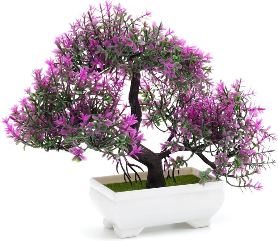DEANKEJI Artificial Bonsai Colorful Decoration for Office Realistic Bonsai Art for Home Bedroom Desk Farmhouse Room Decor
