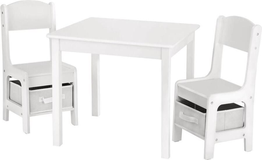 Decopatent Kindertafel met stoeltjes van hout 1 tafel en 2 stoelen voor kinderen Kleurtafel Speeltafel Zitgroep Set