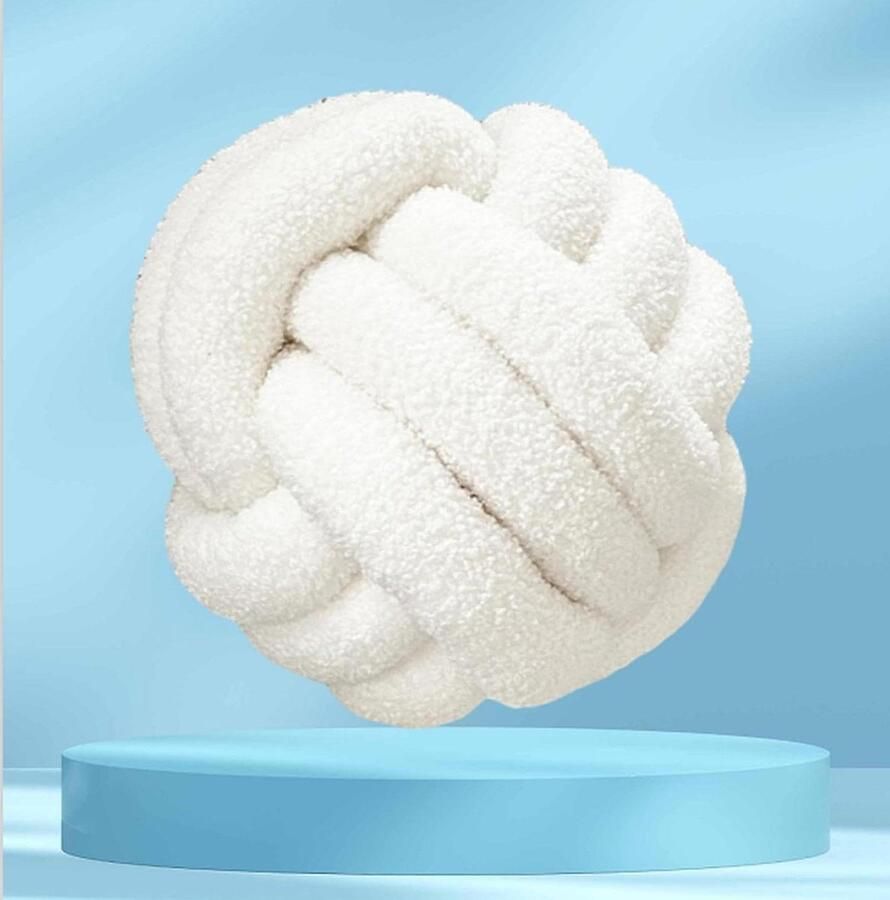 Decoratief Geknoopt Kussen voor Bank en Slaapkamer Handgemaakt Pluche Sierkussen Woonkamer Accessoire met Knooppussen Uniek en Stijlvol Toevoeging