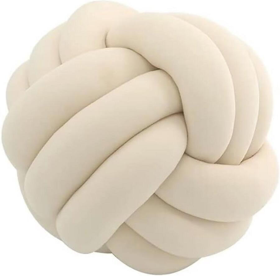 Decoratief Knoopkussen Ronde Beige Kussens voor de Bank 20 cm