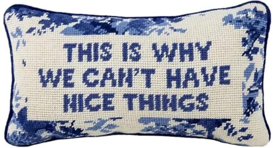 Decoratief Naaldpunt Sierkussen Klein Geborduurd Accentkussen voor Bed Stoel en Bank Eclectische Woondecoratie